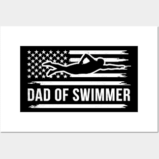 Swimming vintage flag art mixed with a DAD Graphic themes Posters and Art